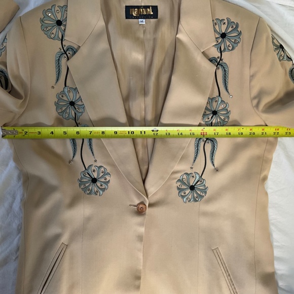 Tan Duster Jacket Embroidered and Embellished by Manuel Cuevas Women’s size 14 - Picture 9 of 16